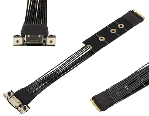 KALEA-INFORMATIQUE M2 NVMe M Key Port Adapter auf Oculink SFF-8612 PCIe 4.0 kompatibel mit 64 GT/s Bandbreite.