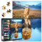 Jigsaw Puzzles for Adults - Lion Cub Looking the Reflection of an Adult Lion in the Water Challenging Puzzle, 1000 Piece Difficult Wooden Puzzle for Wall Decor & Relaxation 50x70cm