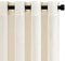 Topfinel Creme Leinen Gardinen Wohnzimmer Vorhänge Halbtransparent Voile Gardinen mit Ösen Leicht 140x225 cm Gardinen Schlaufenschal 2er Set