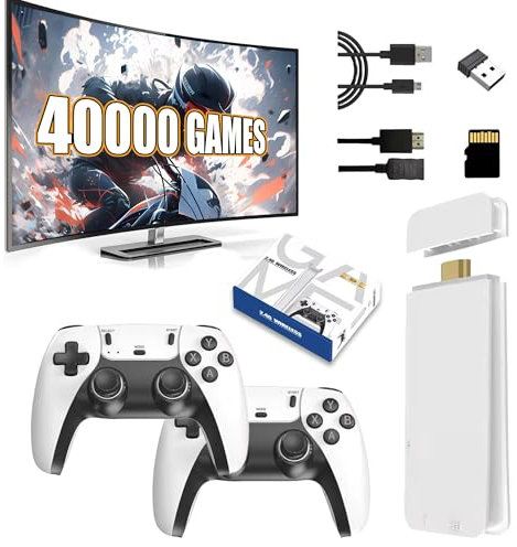 Clé de Jeu M15 - Console de Jeu HD Plug & Play avec mémoire de 64/128 Go, Plus de 30 000/40 000 Jeux, Deux manettes sans Fil - Clé de Jeu M15 pour TV (128g)
