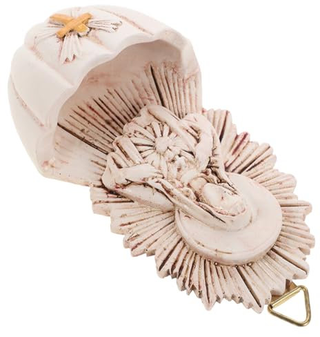 PartyKindom Decoración De Lavabo De Agua Sagrado Pila De Agua De Pared Botellas De Agua Cuenca Para Fuente Sagrada Fuente De Agua Católica Santo Interior Muro Resina