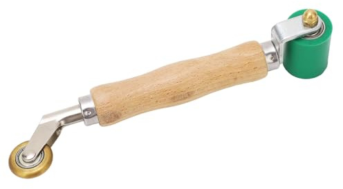 Uadme 2 In 1 Andrückwalze Rollen Doppelkopf, 40mm Silikon Andrückrolle Hochtemperaturbeständige und 6mm Messing Nahtroller, für Tapeten und PVC-Membranen, PVC Schweißwerkzeug (Grün)