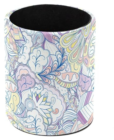 Ethnic Color Doodle Pencil Holders for Desk, Pen Holder Pot Pen Container Stationery Storage Makeup Brush Desktop Organiser for Office School Home,