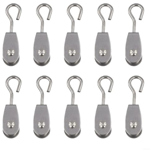 10 Packungen 11 mm Edelstahl-Riemenscheibe mit 360° Drehgelenk, 30 kg Tragkraft, 304 Seilrad für Sonnensegel, Fitness, Vorhang