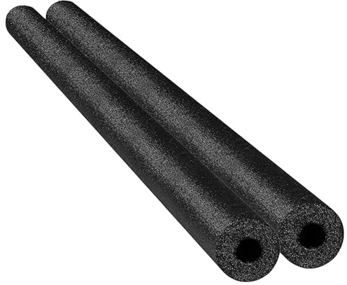 Fideos para Piscina, Paquete de 2 Fideos Negros para Piscina con Orificio, Ayuda para Nadar con Esponja de Alta Densidad para práctica de natación y diversión en el Agua