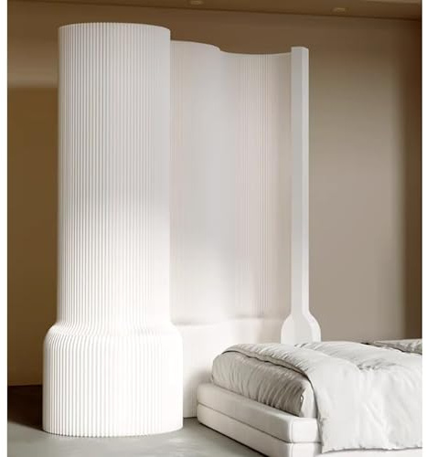 Klappbarer Raumteiler mit Regal, Multifunktionale Trennwand, Umweltfreundliches Kraftpapier, Kein Zusammenbau Erforderlich, Ideal for Büros Wohnzimmer Schlafzimmer(White,H220xW24x800CM)