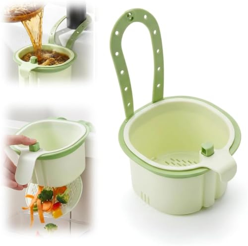 Hanging Kitchen Sink Strainer Basket, 2026 New Sink Drain Strainer Self-Cleaning Faucet Hanging Filter Basket, Multifunctional Kitchen Sink Strainer Press Automatic Dumping Baskets (Green)