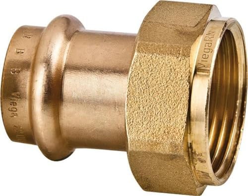 Viega Verschraubung mit SC Sanpress 2263 flachdichtend in 35 mm x G1 1/2 Rotguss, 265731