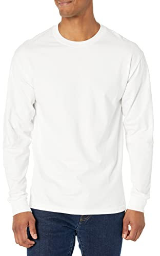 Hanes Men's long athletic shirts, White, L UK