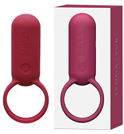 TENGA SVR Stimolatore clitorideo ricaricabile per coppie Carmine 7 modalità di vibrazione, Rot