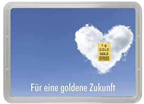 Goldbarren Goldene Zukunft - 1 Gramm 999.9 Feingold - Flipmotiv Goldene Zukunft - Goldgeschenk
