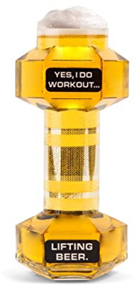 BigMouth BMBG-BB Dumbbell Beer Glass Kurzhantel-Bierglas, Glas, Transparent