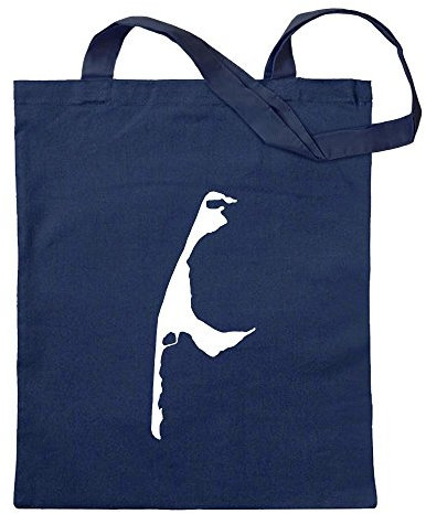 Kiwistar - Baumwolltasche - dunkelblau - Sylt - Deutschland - Insel - Tragetasche Stoffbeutel Umhängetasche Langer Henkel