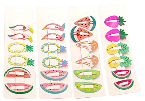 24 Piezas Accesorios para el cabello pinzas para el cabello a presión de metal pasadores de pelo kids hairpin Gancho lindo horquilla hebilla de niña emitir tarjeta niño botón