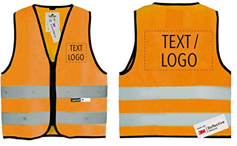 Salzmann Gilet riflettente per bambini con logo individuale - Gilet ad alta visibilità per ragazze e ragazzi - Realizzato con materiale catarifrangente 3M