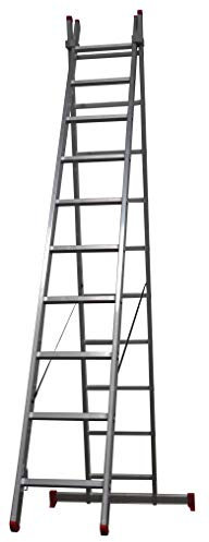 Homelux 825018 Escalera Aluminio Doble, 3 + 3 m, 2 x 11 Peldaños, 13.75 kg
