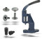 Ista Tools Nietpresse, Ösenpresse,+ Hohlnieten, Nieten, Einzelkopf 6mm, 7mm, 9mm,12mm Stahl (1, Set Presse + Hohlnieten 9x7 mm Silber)