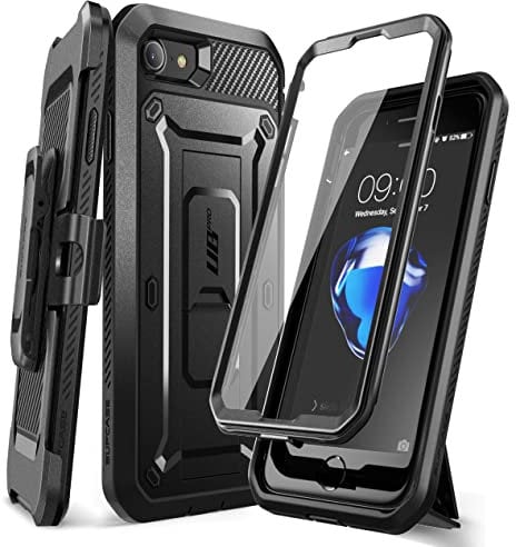 SUPCASE Unicorn Beetle Pro for iPhone SE 2022 Case/iPhone SE 2020 Case/iPhone 8 Case/iPhone 7 Case, Full-Body Built-in Screen Protector Case (Black)