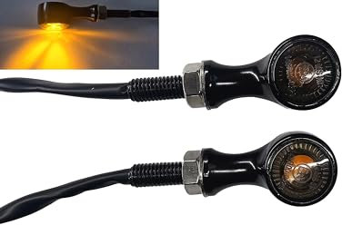 Morax ® LED 12v Motorrad Zubehör Blinker Motorcycle Turn Light Aluminium Bullet für Oldtimer Chopper Custom Caferacer Streetfighter Trikes Quads Schwarz Getönt Universal CNC-gefertigt E-Zulassung