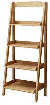 Axdwfd Baldas flotantes Biblioteca Escalera Moderna con El Marco De Madera De Goma Sólida - Walnut (Size : 4-Tier)