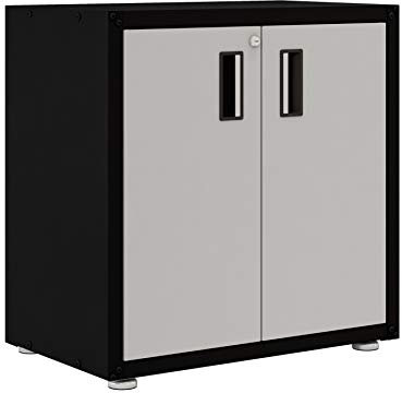 itbe Fertigschrank für Zuhause mit zwei Türen (Schwarz und Grau)