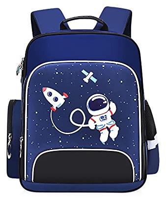 SONARIN Schulranzen für Jungen Mädchen,Wasserdichter Leichter Nylon Grundschulrucksack Kinderrucksack,Großes Fassungsvermögen Grundschule Ranzen Schulrucksack Büchertasche für Kinder(Blau)