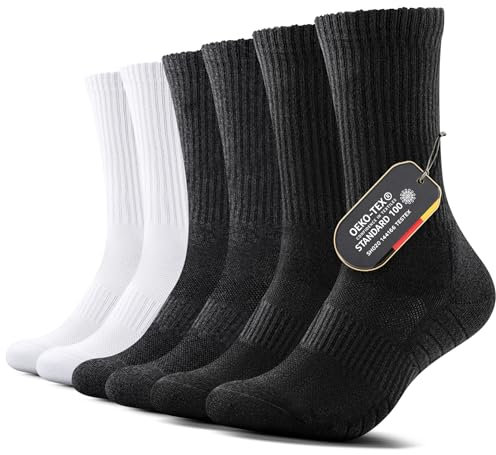 FALARY Socken Herren 39-42 Winter Tennissocken Damen 39-42 Baumwolle Herrensocken Wandersocken Wintersocken Sportsocken Strümpfe Herren Dicke Gepolstert Socken Atmungsaktiv für Outdoor(Mix,M)