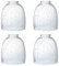 4 Pack Clear Seeded Glass Replacement Shades Covers for Ceiling Fan Light Fixtures Pendant Lighting Chandelier Vanity Light Kitchen Island Light, 2-1/8 Fitter, 5.47 High, 4.76 Diameter