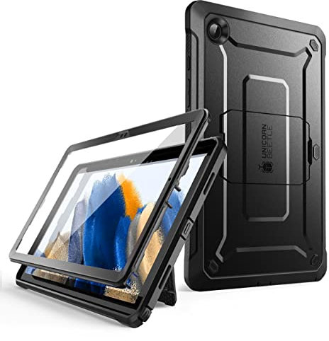SUPCASE Unicorn Beetle Pro Series Case for Galaxy Tab A8 10.5 Inch 2021 (SM-X200/SM-X205/SM-X207), Full-Body Rugged Heavy Duty Kickstand Case with Built-in Screen Protector (Black)