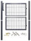 Randaco Portillon de Jardin, 120x100cm Anthracite Barre en Acier Zingué Portes de Clôture, Porte de clôture avec Serrure, poignée et 3 Clés, Robuste et durable, Facile à Installer
