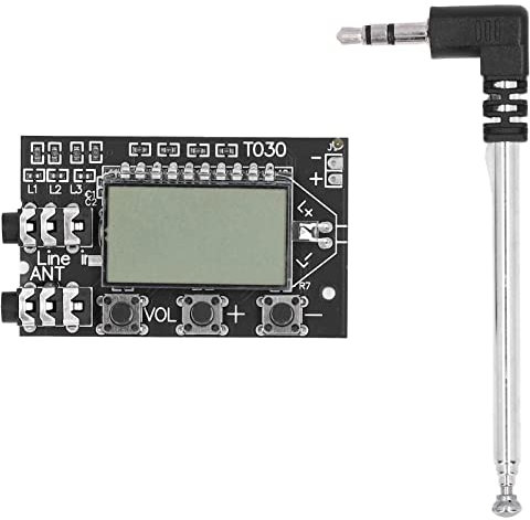 UKW-Senderplatine DC 3,6-15 V, 76-108 MHz, 2-Kanal-Digital-LCD, Einstellbare Eingangslautstärke, Stereo-Audiomodul, Stereo-Sender mit Antenne