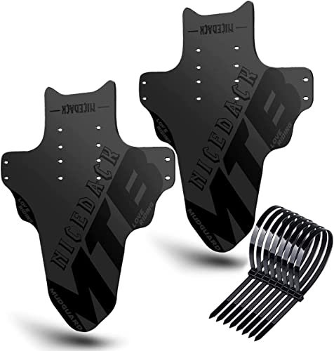 NICEDACK Fahrrad Schutzblech, Mountainbike Schutzbleche 24-29 Zoll, MTB Hinten Schutzbleche mit Reflektoren, Fahrrad Spritzschutz, Mudguard (F22-Schwarz)