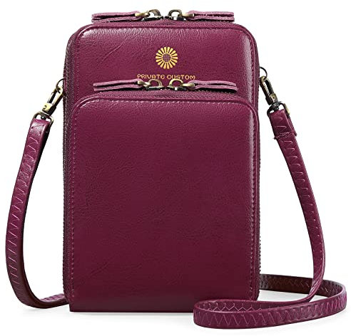 SENDEFN Petit Portefeuille Femme Sac à Main de téléphone en Cuir Porte Monnaie Sac à bandoulière avec des Fentes pour Carte de crédit pour Femmes