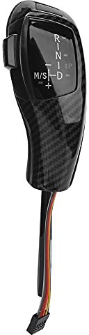 Elektrischer LHD Automatischer LED-Schaltknauf für E46 E60 E61 1999–2006, Elektrischer Schalthebel-Ersatzsatz (nur für Linkslenker geeignet) (Kohlefaser-Stil)