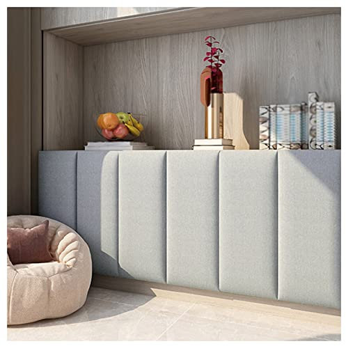 PFCDZDU Peel And Stick Headboard, 3D Self-adhesive Wall Padding, 3.2cm Upholstered Anti-collision Wall Panel For Bedroom playroom Décor (Color : Gray, Size : 160x50cm)