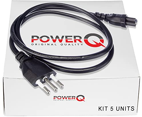 Cavo di Alimentazione Tripolare con 25 Anni di Garanzia per PC Notebook Computer Portatili Spina Italiana 10A Presa Trifoglio C5 1,80 Metri (NEW ECO PACKAGING) kit 5 unità