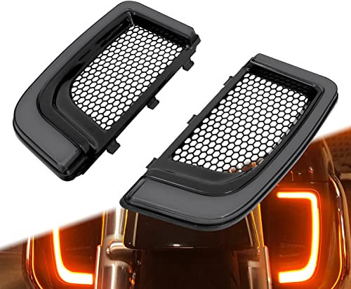 HCmotorku Motorrad LED Verkleidung Untere Grills Blinker Licht Lauflicht Fit für Harley Touring Street Gilde Road King Road Gilde Electra Glide Ultra Limited 2014-2023 Schwarz