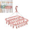 2 Pack Dryer Washing Line 32 Peg Airer Clothes Horse Underwear Sock Pants Hanger Socks Lingerie Bra Pants Camping Caravan Portable Travel Wardrobe Drying Laundry Rack Clip Pegs Drying Windproof Baby