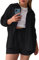 OEAK Damen Zweiteiler Outfit Sommer Freizeitanzug Einfarbig Revers Button Down Hemd und Shorts Set Casual Loungewear Hosenanzug Y2K Streetwear,Schwarz,M