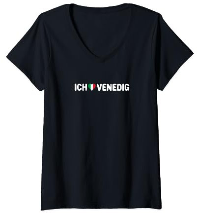Italien Flagge - Ich liebe Venedig - I Love Venedig T-Shirt mit V-Ausschnitt