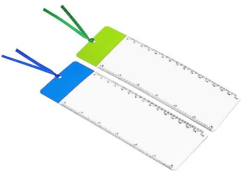 PATIKIL Lesezeichen Lupe mit Lineal 2 Pack 3X Vergrößerung Blatt Seite Lupe Linse für Sehschwache Menschen Lesen Buch Zeitschrift Zeitung 2 Farbe