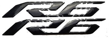 Für Yamaha YZF-R6 Motorrad 3D Emblem Abzeichen Aufkleber Tank Rad Aufkleber Reflektierende Aufkleber (Farbe : SCHWARZ)