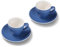 Terra Home 2er Espresso-Tassen Set - Blau, 90 ml, Glossy, Porzellan, Dickwandig, Spülmaschinenfest, italienisches Design - Kaffee-Tassen Set mit Untertassen