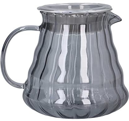 UPQRSG Servidor De Café, Jarra De Café De Vidrio De Vidrio De Alto Borosilicato V60, Cafetera Práctica Espesante Transparente Resistente Al Calor, Para El Hogar, La Oficina(500ML-Negro)