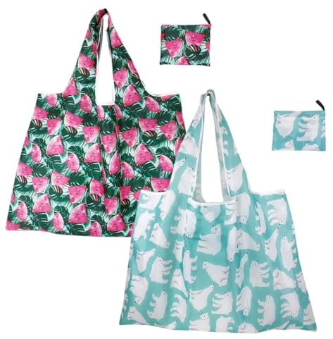 FAVORTALK Einkaufstaschen, wasserabweisend, wiederverwendbar, umweltfreundlich, wasserdicht, Einkaufstasche für den täglichen Gebrauch, groß, faltbar, Einkaufstasche, D16410, 56 x 41 + 26 cm / 22.1 x