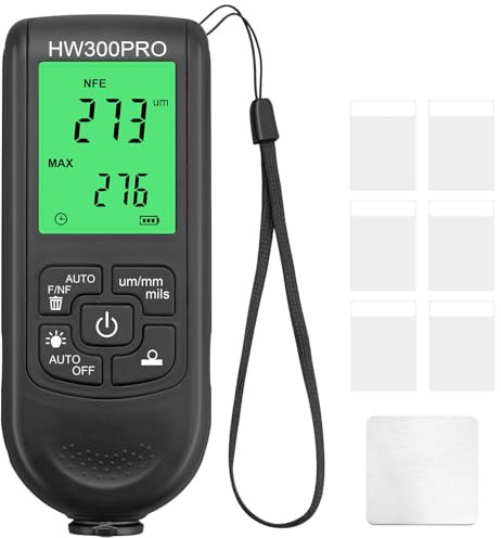 ALLmeter Schichtdickenmessgerät lackschichtdickenmessgerät Lackmessgerät Auto Messbereich 0 bis 2000um mit LCD-Anzeige Fe & NF für die Messung der Lackdicke in der Automobilindustrie Autolacktester
