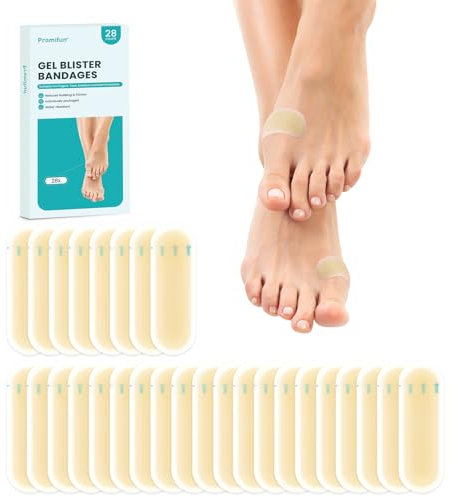 Promifun Blasenpflaster Mixpack - Hydrokolloid-Pflaster für Blasen an den Fersen, 28 Stück Vorteilspack（Rechteck）