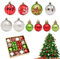 YBCCBY 44 Stück Weihnachtskugeln Rot Grün Silber Christbaumkugeln Kunststoff Weihnachtsbaumkugeln Bunt weihnachtsschmuck Kugeln Christbaumschmuck 6CM/3CM Tannenbaumkugeln Plastikkugeln für Dekor