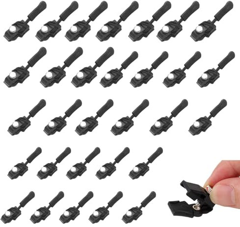 KASESSS 30 Pezzi Cerniera Lampo Riparazione, Cursore Cerniera Ricambio, Cerniere Lampo, 3 misure Tira Zip Rimovibile, Universale Cursori per Cerniere Lampo Zip Cerniera per Giacche Borse Valigie Jeans