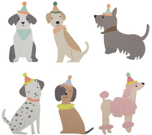 24 Stück Cupcake-Topper mit Hundemotiv, Babyparty-Dekorationen Kuchenaufsätze mit Hundegesicht Partyzubehör für Geburtstagspartys mit Haustier-Hundethema für Kinder